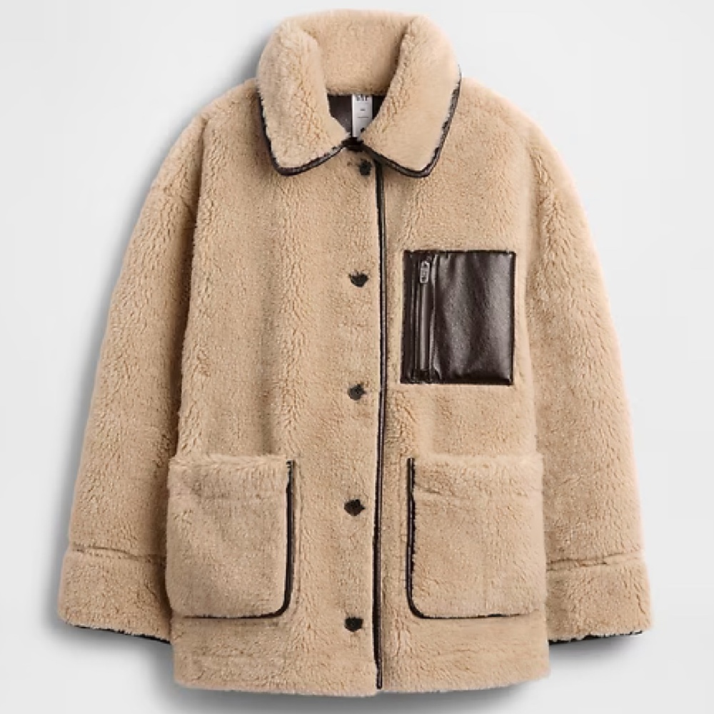 Gap × Sandy Liang Reversible Vegan Leather Sherpa Jacket S/M